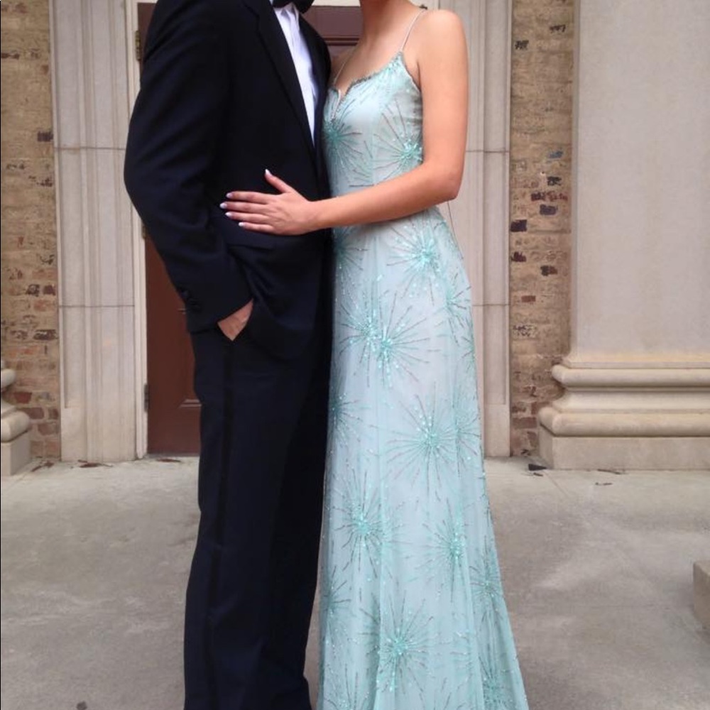 Turquoise evening gown